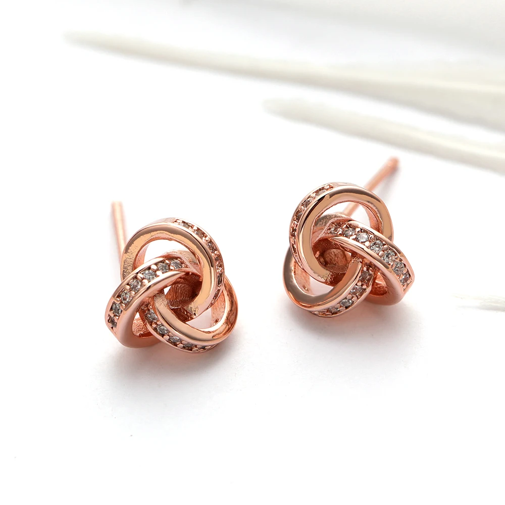 2021  Bridesmaid Gifts I Could not Tie The  Knot Without You Knot Stud Earrings With Clear CZ Stone Earrings