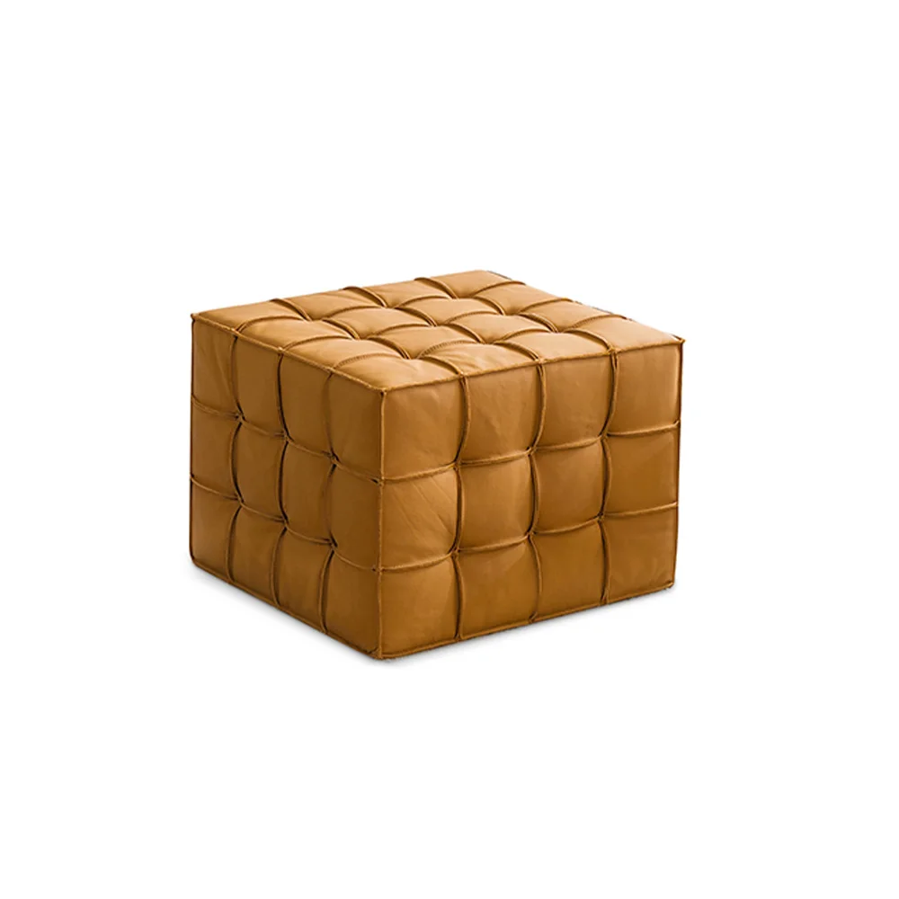 Modern Velvet Square Fabric Sofa Footstool Fabric Tufted Pouf Ottoman Chair Pouf Living Sofa Ottoman