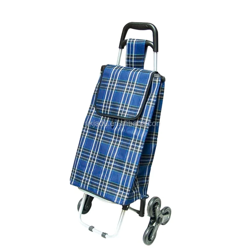 Collapsible 6 wheeled market trolley bags type stair climb shopping cart for seniors with logo YK-Jade