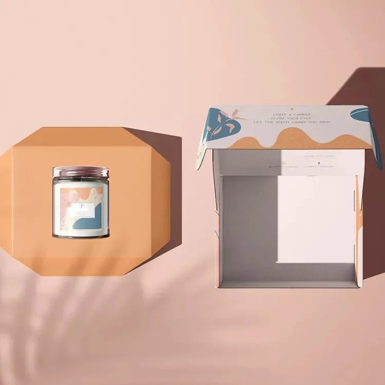 Custom Kraft Paper Handmade Soy Wax Luxury Candle Glass Jar Box Tube Packaging For Gift
