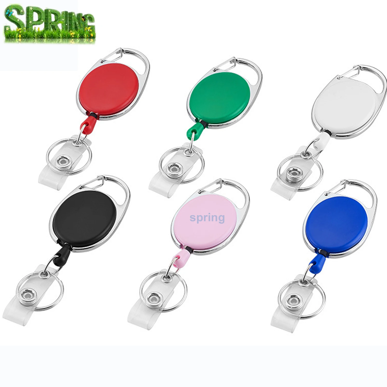 Nurse Badge Reels Retractable Swivel Alligator Clip Badge Reel Round Shaped 360 Rotatable Clip Yoyo Badge Holder