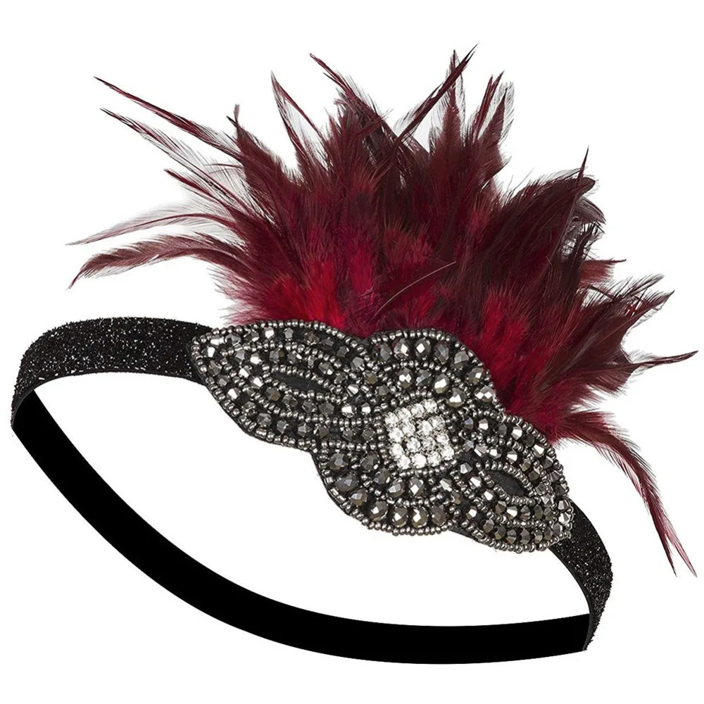 1920s Costume Accessories Fancy Dress Flapper Hairband Necklace Earrings Gloves Watch Hat And Plastic Holder Set Ecoparty