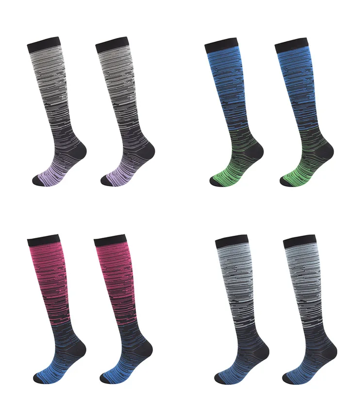 OEM Knee High Men Compression Yoga Soccer Socks Custom Logo Football Socks Design Compression Breathable Running Socks