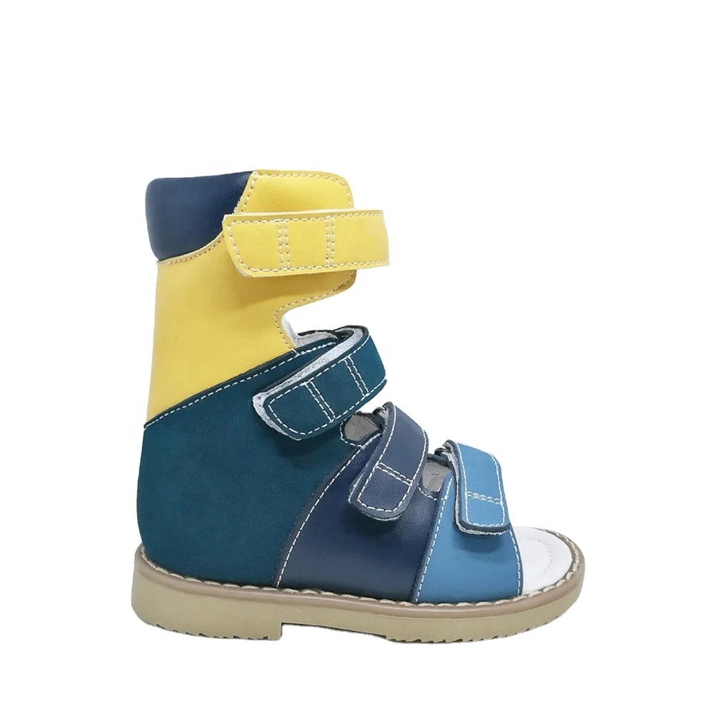 Newest High Top Leather Sandals Healthy Kids Orthopedic Shoes Children Boy Girls Fancy Medical Clubfoot Flatfeet Footwear