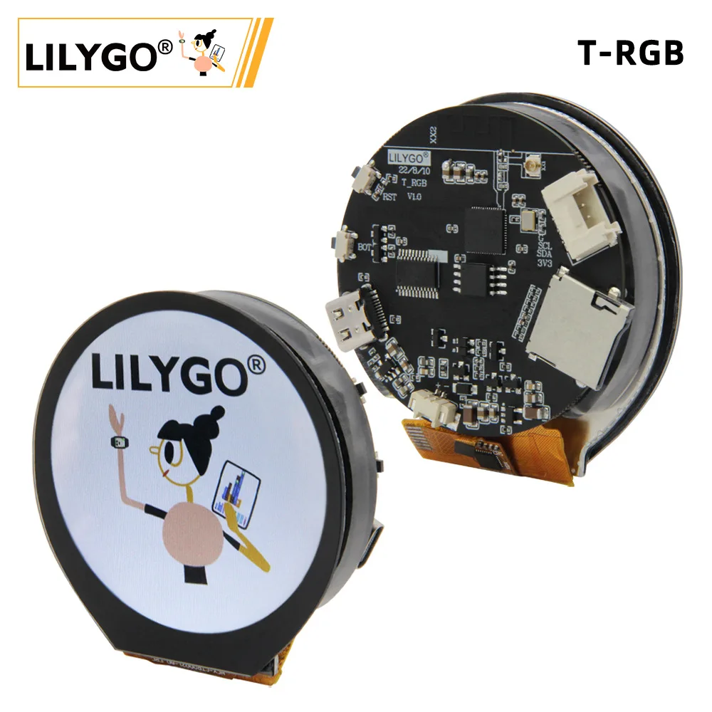 LILYGO T-RGB ESP32-S3 2.1' Round Display ST7701S LCD Touch Screen ESP32-S3R8 Development Board Support WIFI Bluetooth