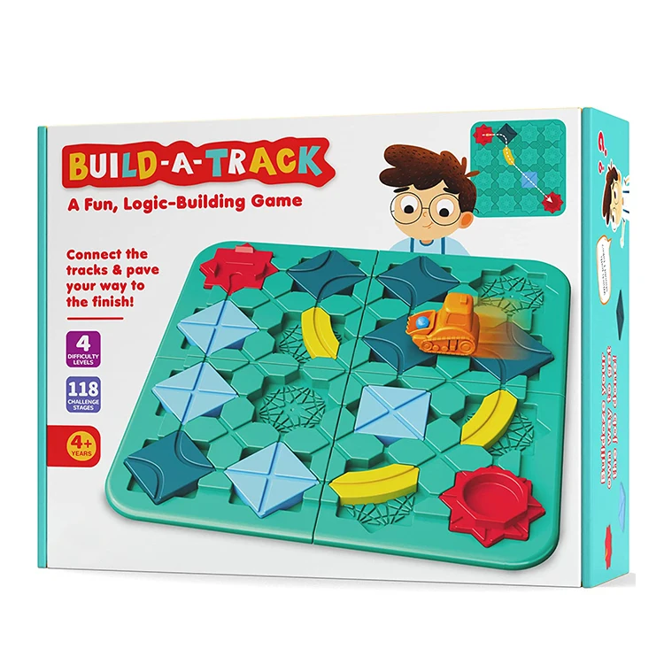 STEM Board Game 118 Challenges & 4 Difficulty Levels Smart Logic Road Builder Car Track Building Brain Teaser STEM Learning Toy