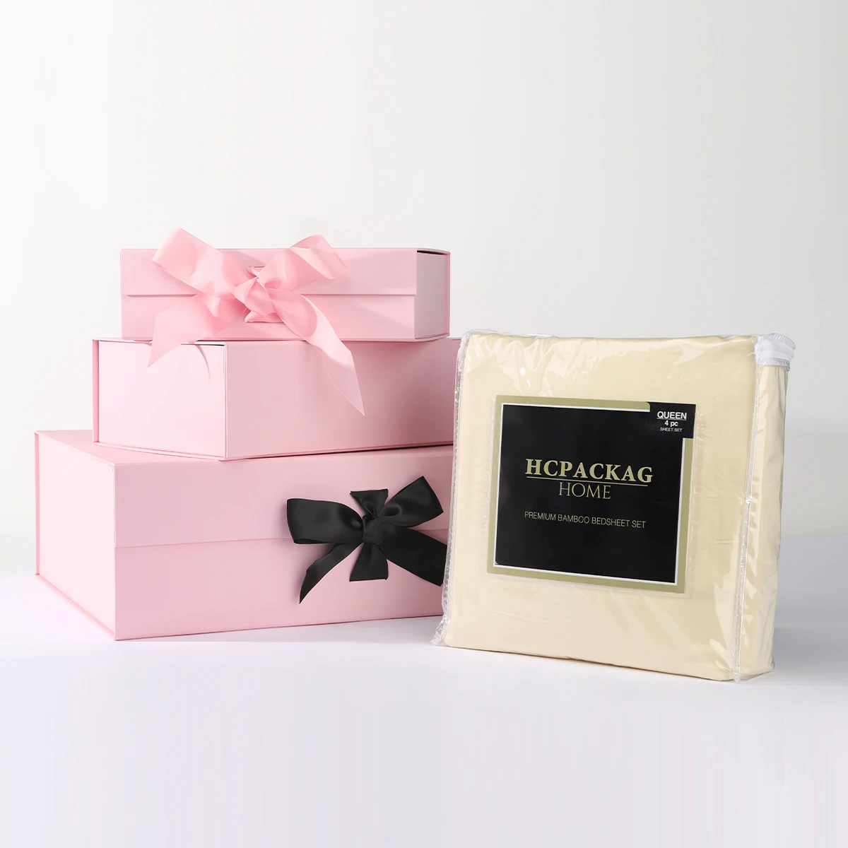 Custom Logo Printed Luxury Magnetic Gift Foldable Large Packaging Wedding Dress Clothing Box and Bed sheet blanket box