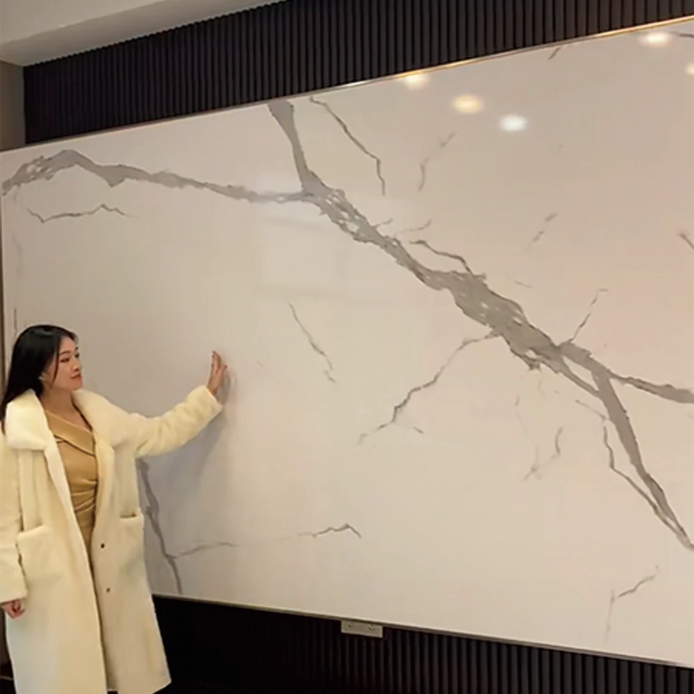 HL Faux Marble Wall Panels PVC Plates Marble Type 3D UV Panel High Glossy 3D PVC Marble Wall Panel