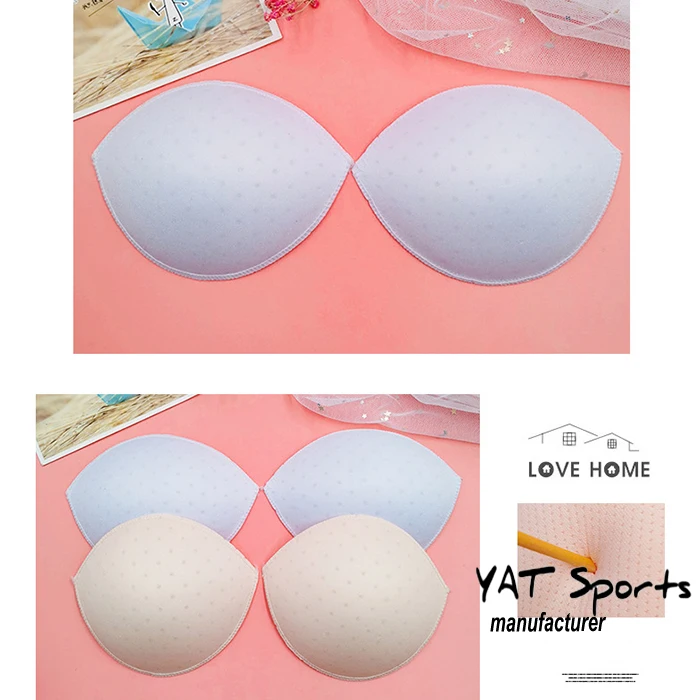 Wholesale underwear accessories yoga tops with push up thicker foam bra pads