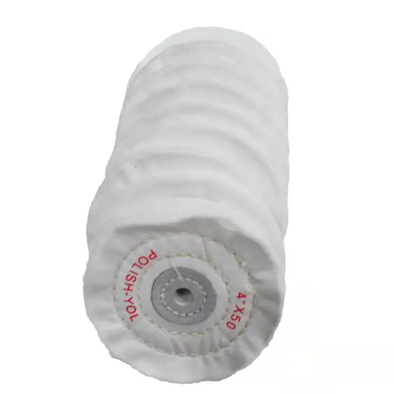 white buff cotton stitched swen polishing wheel abrasive buff finished leather.