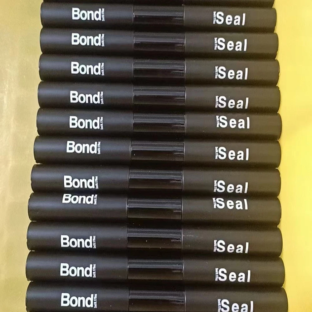 2 in 1 Custom Dual Lash Glue Bond Seal  Waterproof False Eyelash Glue Latex Free Black Cluster Eyelash Adhesive Sealant Glue