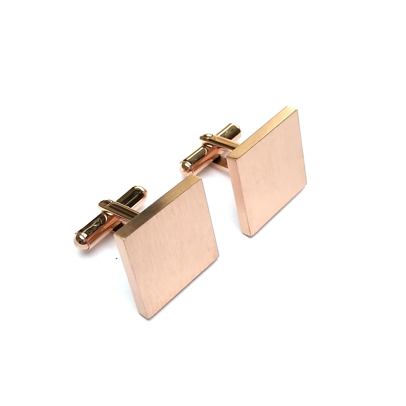 Wholesale Custom Logo Cufflinks Square Matte Cufflinks Luxury Cufflinks High Quality Stainless Steel for Men OEM Sliver 50G