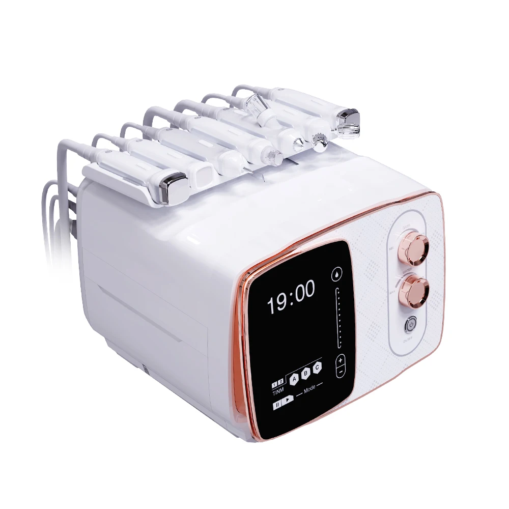 Synogal customized logo portable 7 in 1 EMS ultrasonic face deep cleaning hydro facial beauty machine