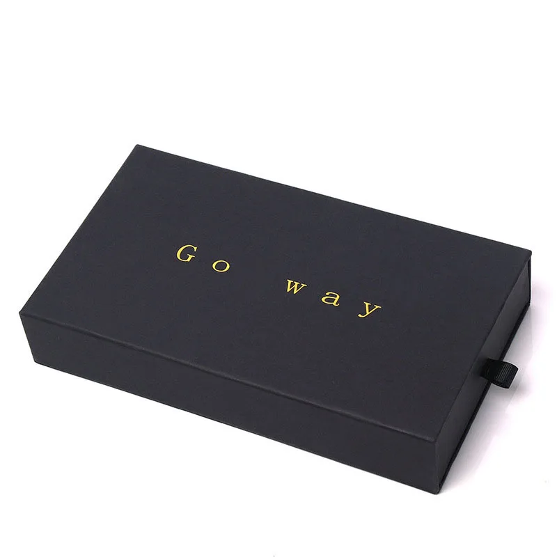 Wholesale Custom Logo Luxury Black Paperboard Drawer Box Eyelashes Cosmetics Artificial Nails Press On Nails Packaging Paper Box