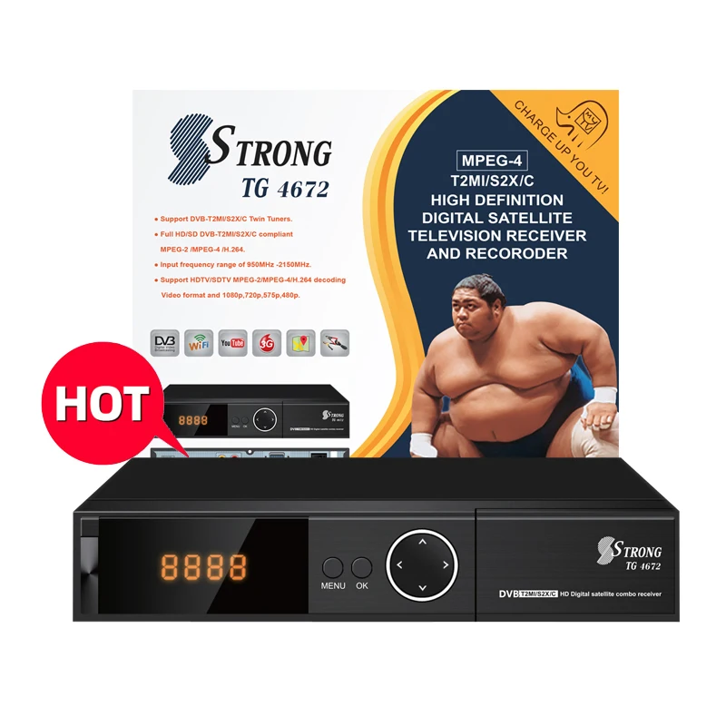 SsTRONG TG-4672 New decoder digitale smart set top box with udp kinetic switch receiver   combo T2 S2 satellite tv receiver s2