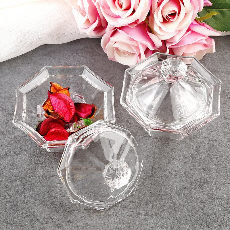 Simple geometric octagonal prism glass candy jar Dried fruit snack accessories storage box Household kitchen storage jar