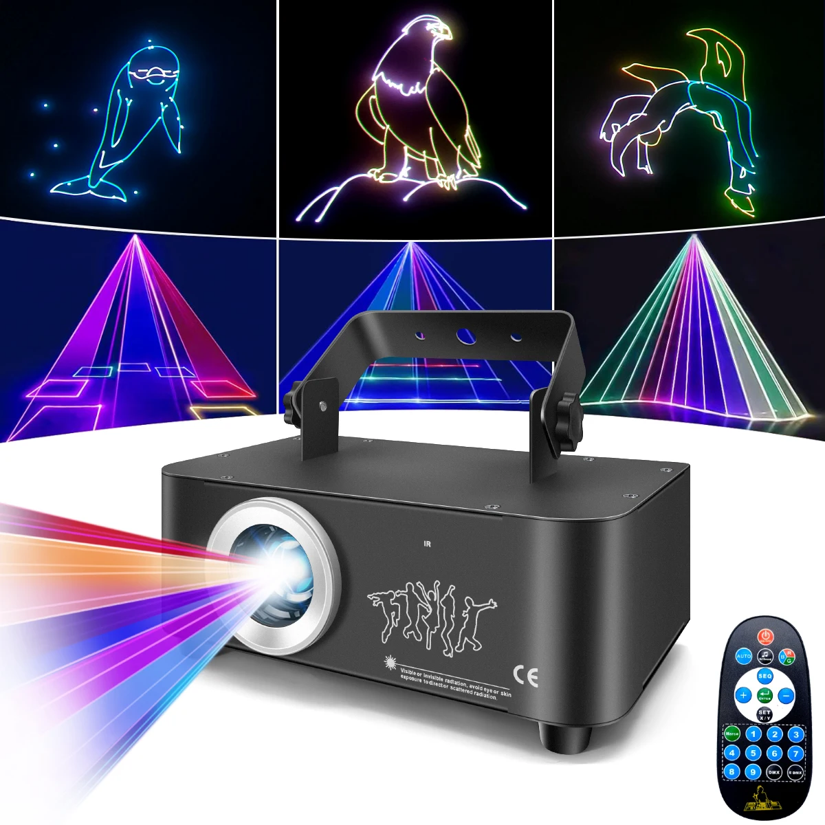 Новый 500 МВт RGB полноцветная анимация лазерное шоу 3d лазер проектор для вечеринки диско сценические огни ночного клуба