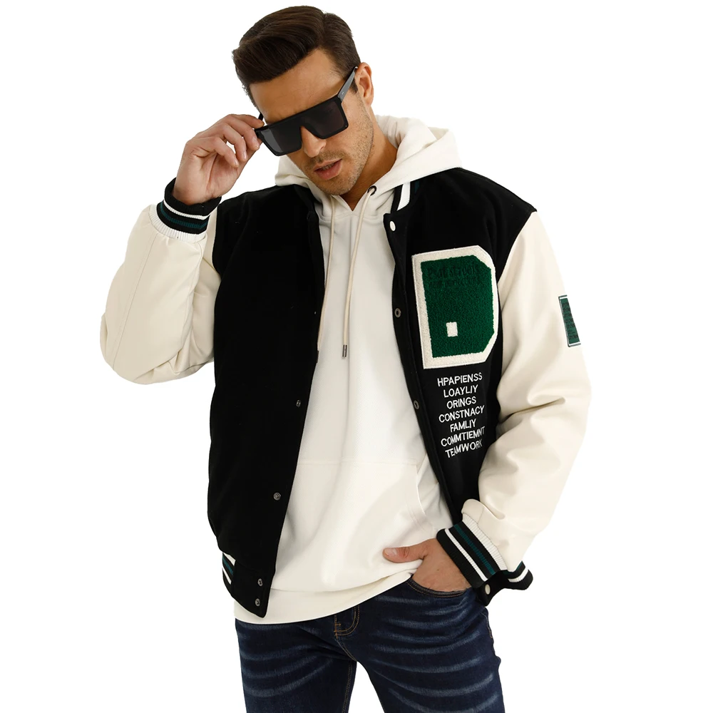 Gingtto Oem Custom Black Varsity Jacket Cold Winter Bomber Heated Jacket Men