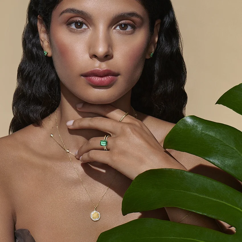 Gemnel 925 sterling silver custom name 18k gold plated diamond coin pendant necklace