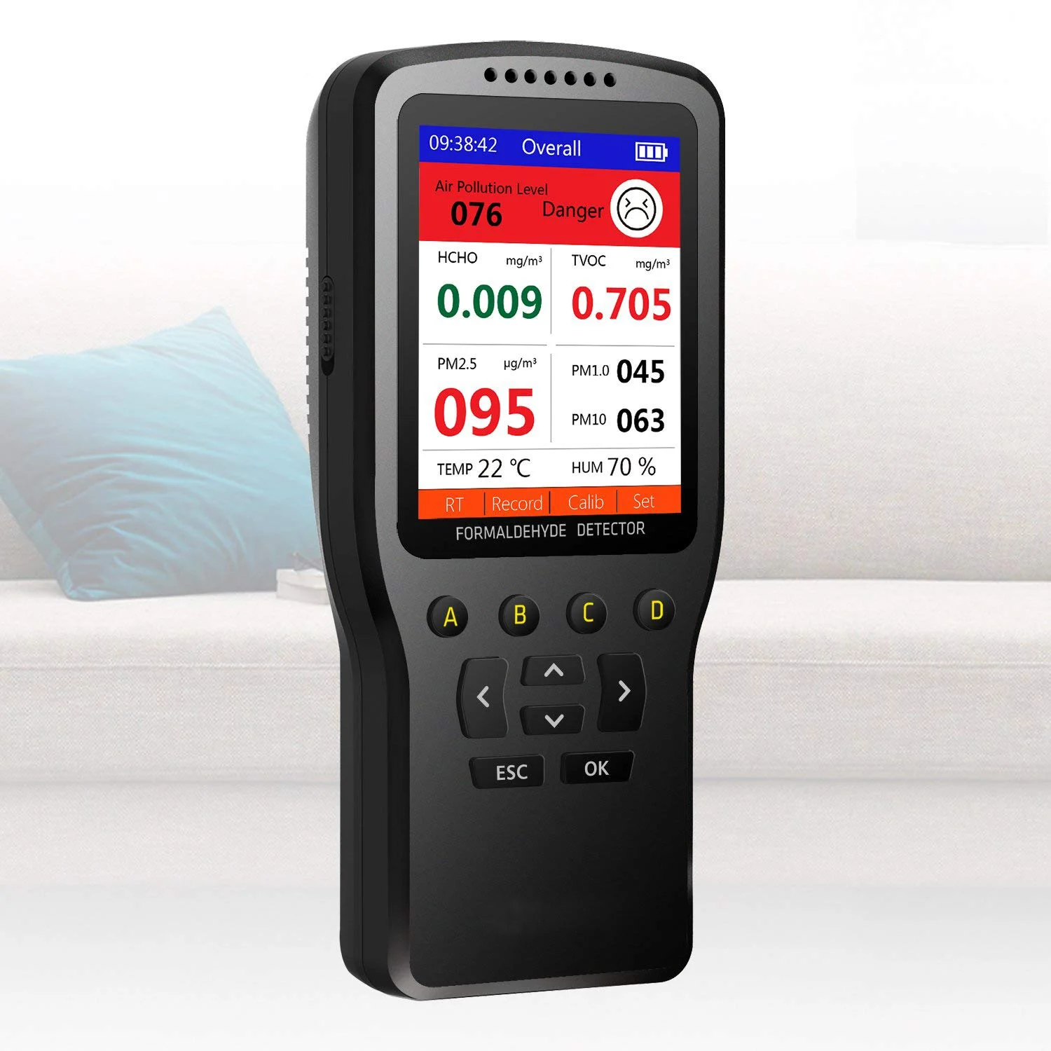 Factory Portable TVOC Formaldehyde Air quality detector PM2.5 monitor with Stable performance