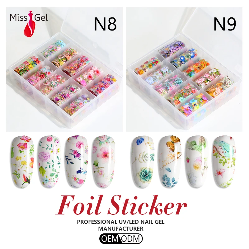 2022 Designer Custom Private Label Luxury Summer Kids 3D 5D Flower Art Gel Polish Nail Stickers