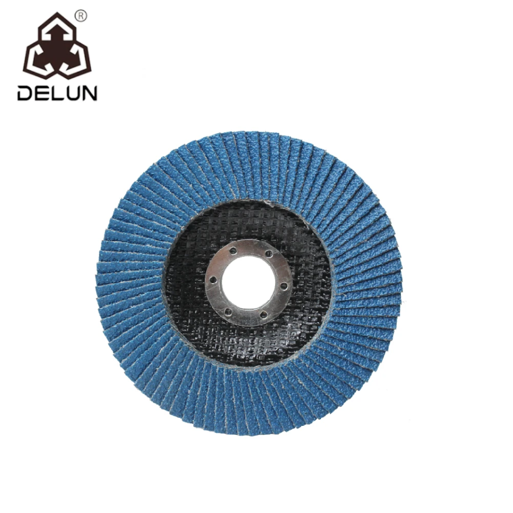 DELUN China factory supplies 125 mm 5 inch durable 40# long life manufacturing machine plate for flap disc