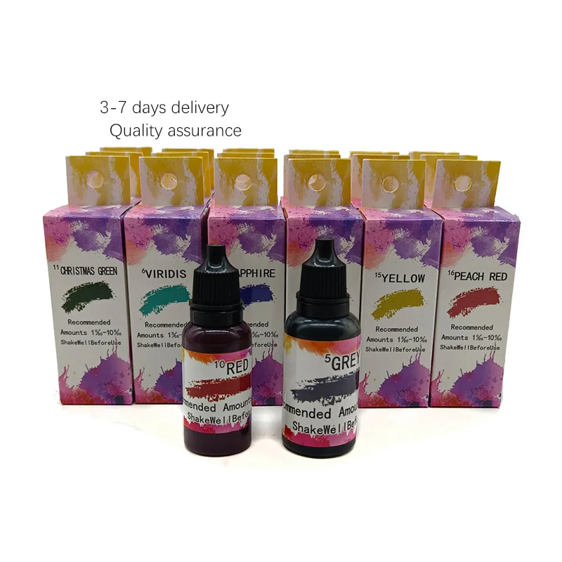 Wholesale high quality 20ml individual color box pigment candle liquid dye