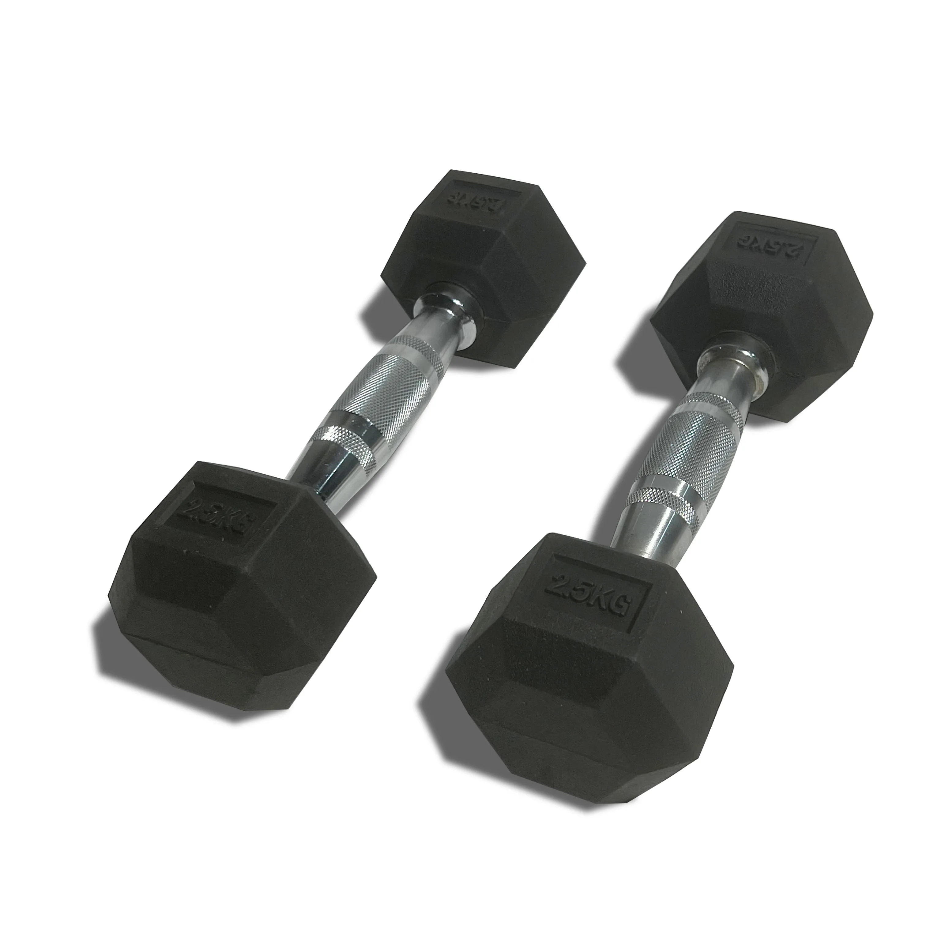 Wholesale High Quality Black Fixed Rubber Hex Dumbbells 2.5-70kg Customized Logo Mancuernas Set