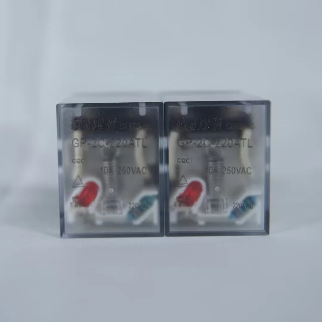 Short Operate Time RKE2CO730LT Golden GP-2C-220ATL Relay 10A/250Vac 220V AC Double Pole Relay 8 Pin 10A 220V With Red Light