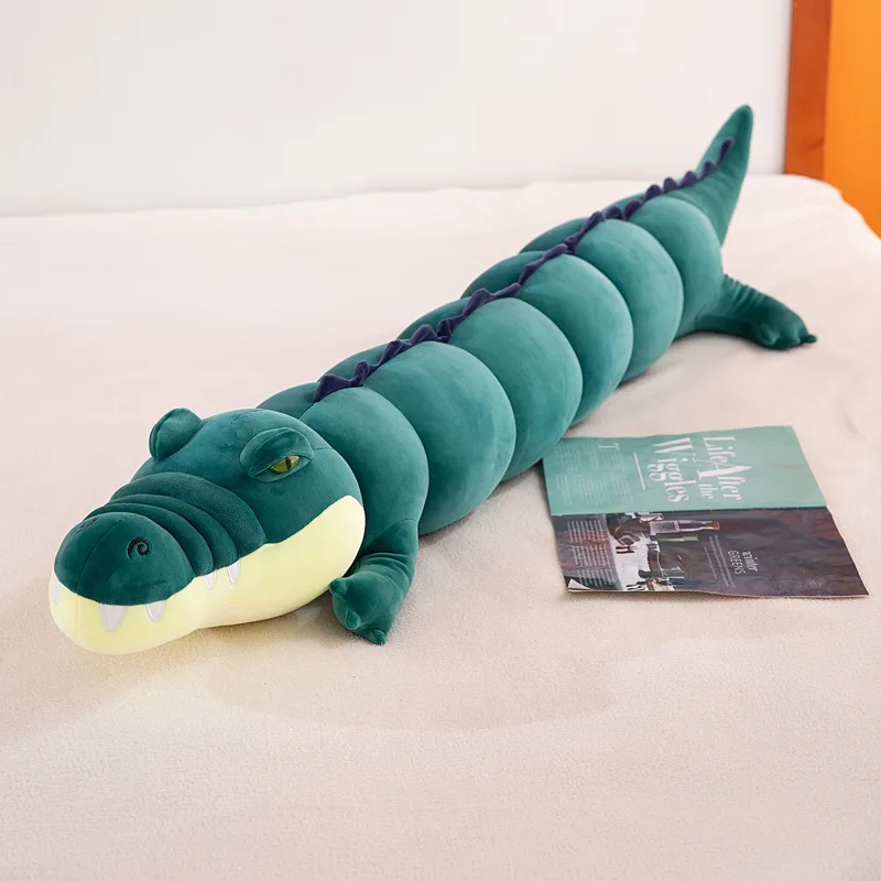 Greenmart cpc Hot Selling Custom Stuffed Animal Stretchy Crocodile Plush Toy Sleeping Crocodile long pillow alligator plushie