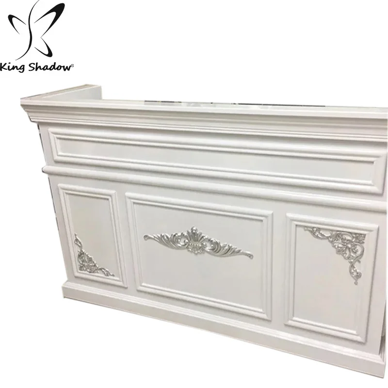 Unique White Reception Desk Office Shop Reception Counter Custom Salon Receptionist Front Desk
