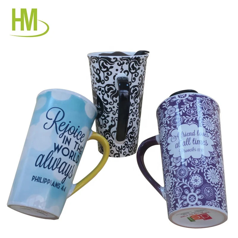 Popular Ceramic Travel Mug with Plastic Lid for coffee