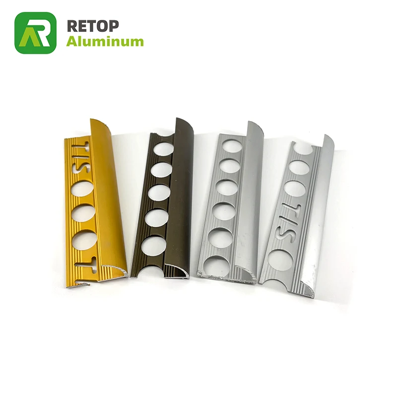 Round Shaped Decor Metal Line Strip Aluminium Tile Edge Trims Corner