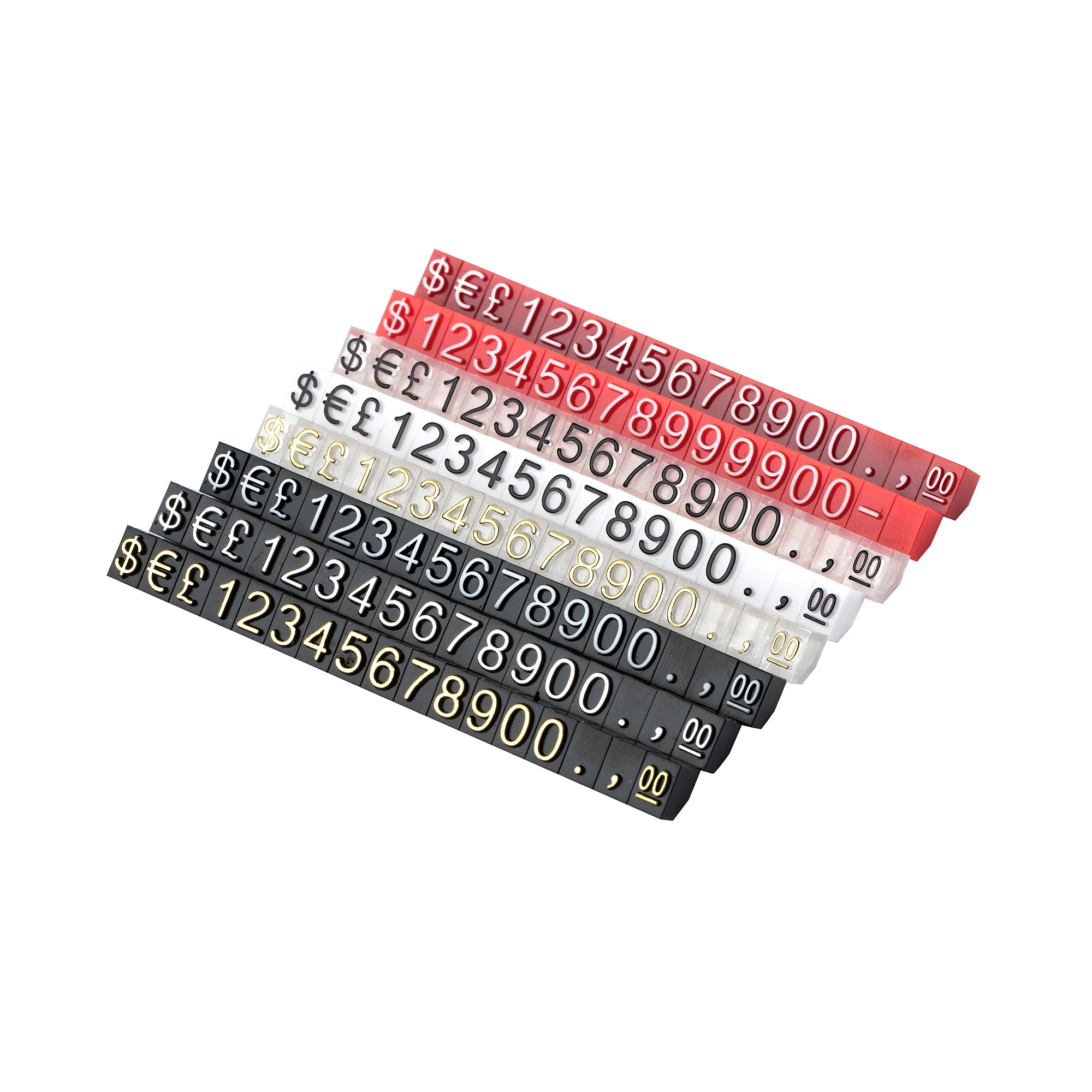 Medium 6*4mm black and white transparent red USD EUR GBP Luxury jewelry price display stand