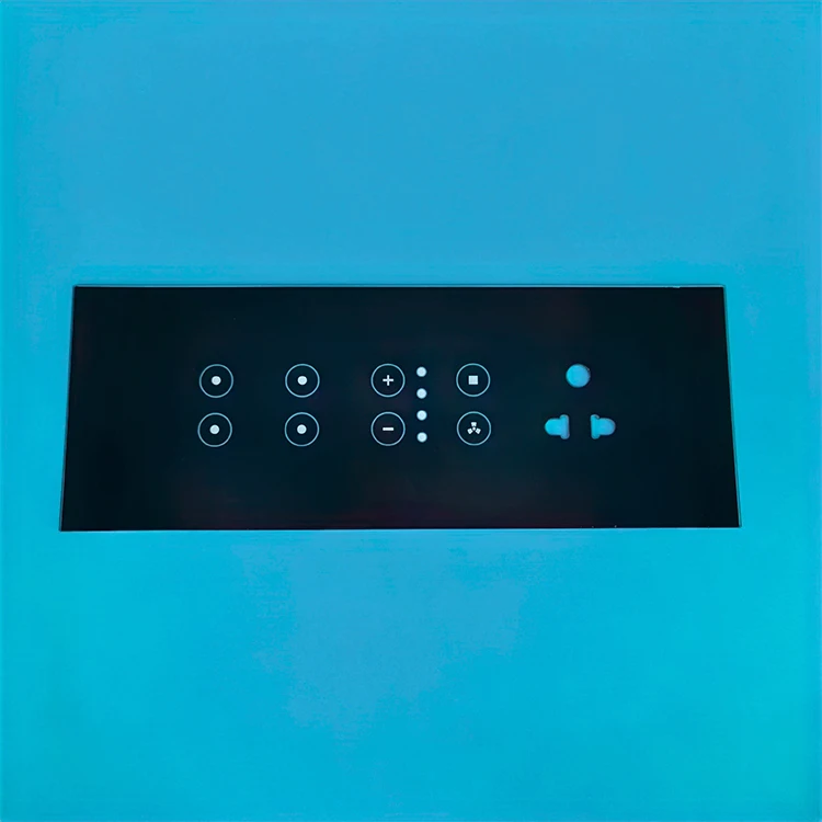Custom Touch Wall Switch LED Light Tempered Glass Capacitive Switch Sensitive Touch Panel Switch socket For Smart Home