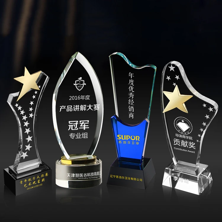 
 Высококачественный хрустальный трофей K9 с гравировкой логотипа на заказ  