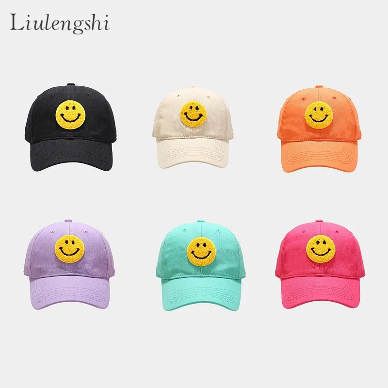 Низкопрофильная хлопковая бейсболка Happy Smile регулируемая с улыбающимся лицом шапки для мужчин женщин
