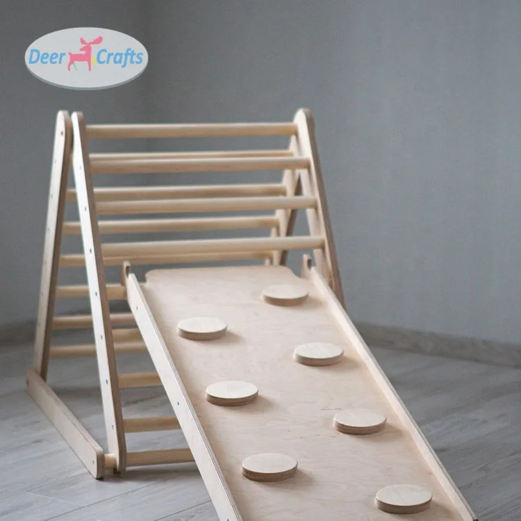 Factory wholesale safety wooden climbing triangle for toddlers DK08328