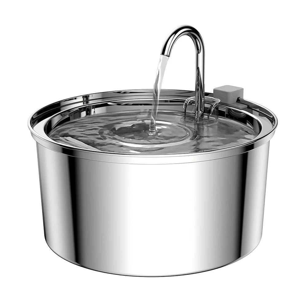 Нержавеющая сталь автоматический кошки фонтан 3.2l проточной водой питьевой воды для кошек и собак 4-х слойный фильтр Смарт любимчик