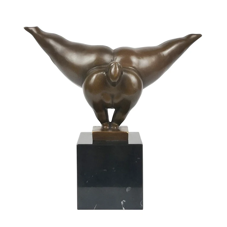 Home Decor life size yoga fat lady statues bronze fat woman statue sculpture for park