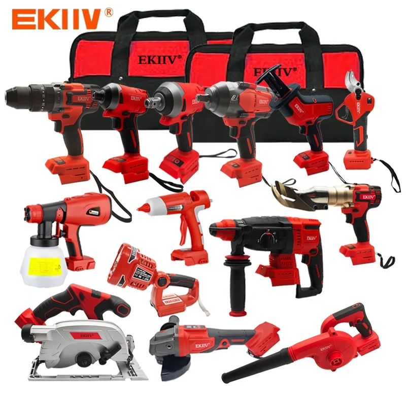 20V lithium battery EKIIV extra large torque brushless cordless lead-free percussion drill handheld operation is simpler