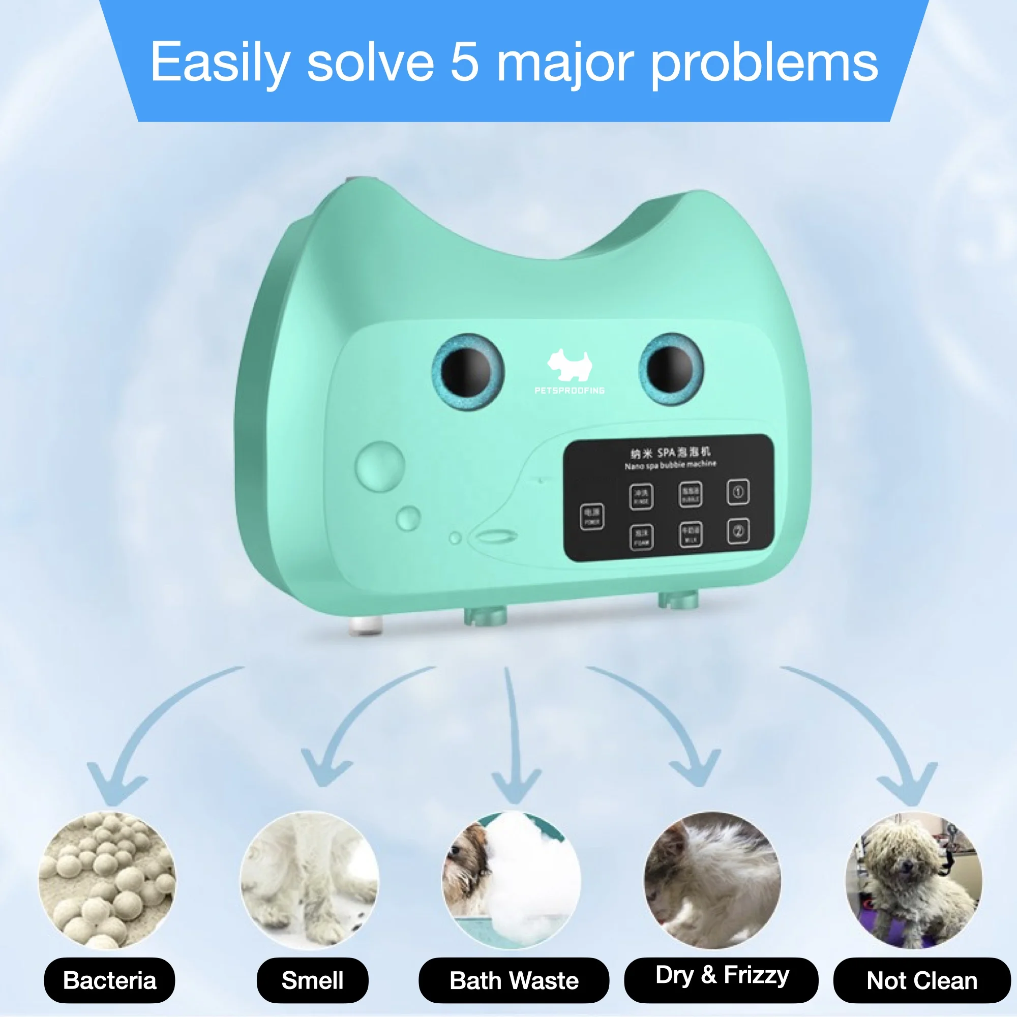 Veterinary Equipment dog grooming kit multifunction Pet Clinic Cat Dog Bubble Strong Nano Pet Milky SPA Wash shampoo Machine