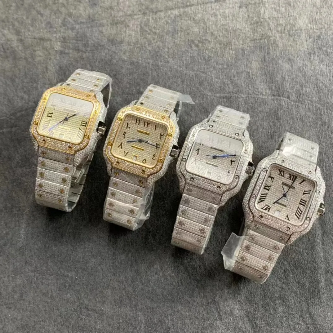 Moissanite watch Iced out watch Luxury Full bust down VVS CZ Watch top clone movement Automatic bling bling