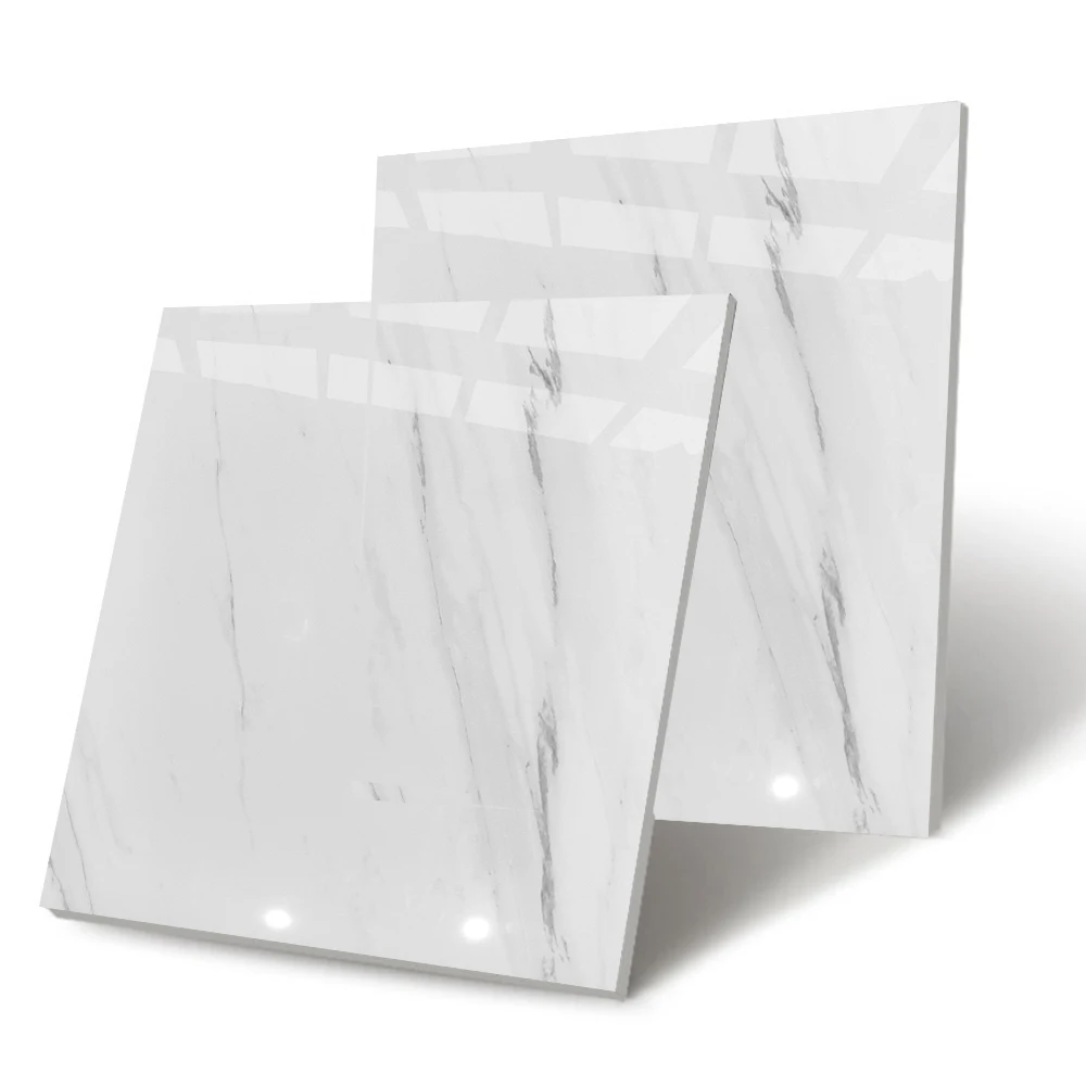luxury building unbreakable full body polished porcelain tiling white marble look floor tiles with 600*600mm for interior