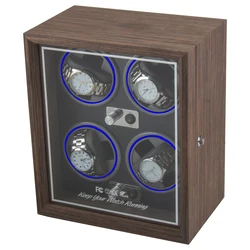 High End  In Stock Wood Rotating Watch Winder 4 Orbit Watch Box Custom