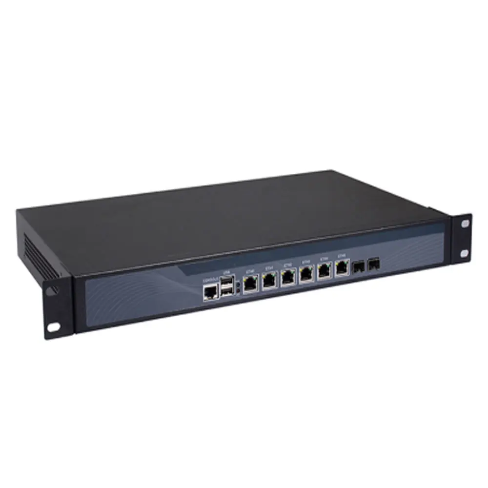 Причастником R10 I3 3220 8 портов 6 Ethernet 2 SFP оптические порты 1U Rack Ears сетевой защитный брандмауэр 2 Гб RAM 32 Гб SSD