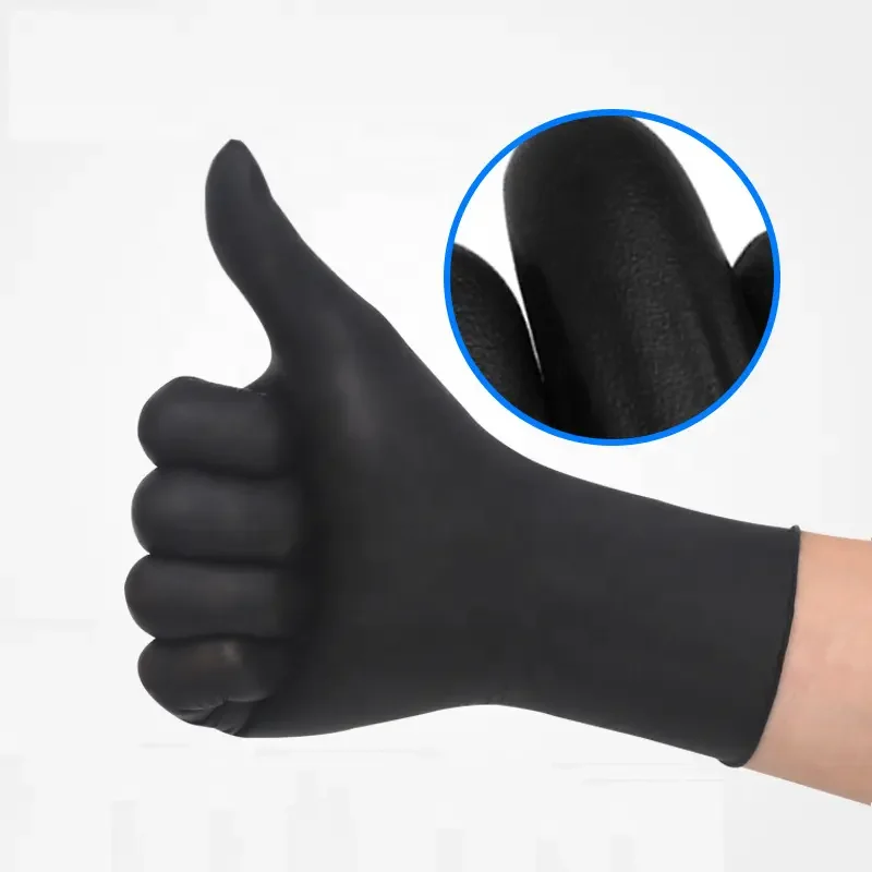 Cheap Waterproof Tattoo Powder Free Tattoo Beauty Salon Making Up Latex Free Black Pure Nitrile Gloves
