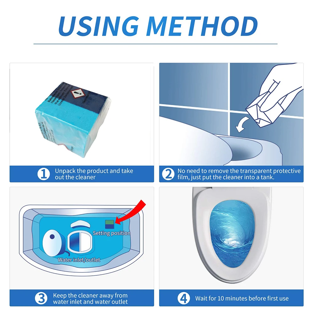  2021 New Style Toilet Cleaner Bleach Tablets Blue Double Layer