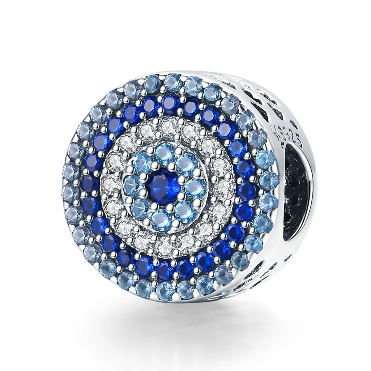 Quality 925 Sterling sivler Turkish evil eye blue eye pave setting wholesales beads supplier