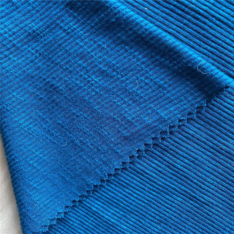 jewelry blue 2020 shaoxing SPECIAL KNITTING RiB FABRIC 70%polyester 30%viscoe yarn dyed for sweater